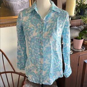 Lilly Pulitzer sea coast linen floral XXS